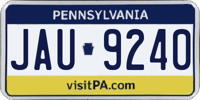PA license plate JAU9240