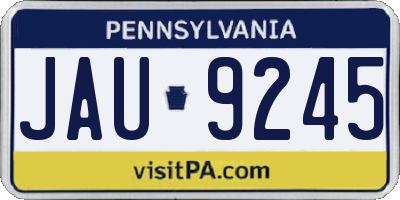 PA license plate JAU9245