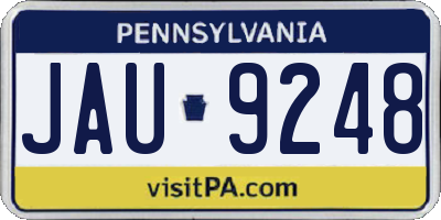 PA license plate JAU9248
