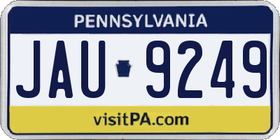 PA license plate JAU9249