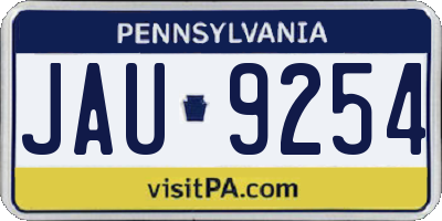 PA license plate JAU9254