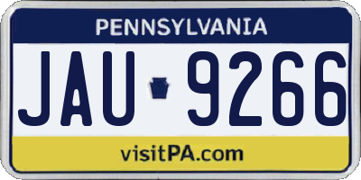PA license plate JAU9266