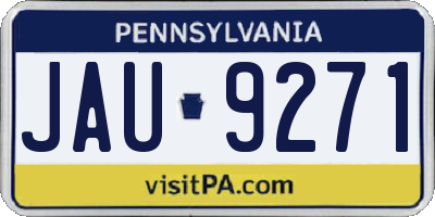 PA license plate JAU9271