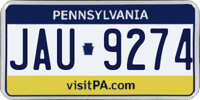 PA license plate JAU9274