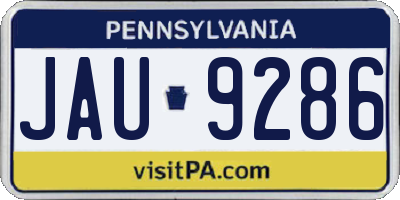 PA license plate JAU9286