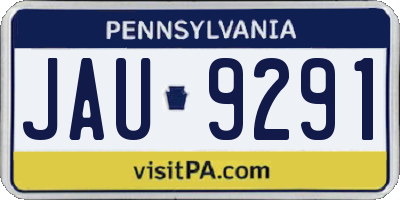 PA license plate JAU9291