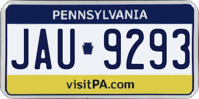 PA license plate JAU9293