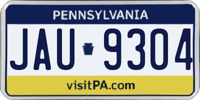 PA license plate JAU9304