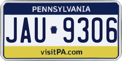 PA license plate JAU9306