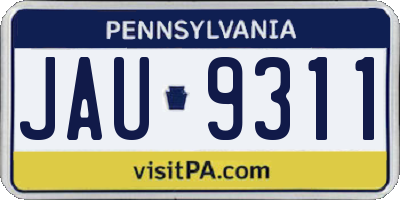 PA license plate JAU9311