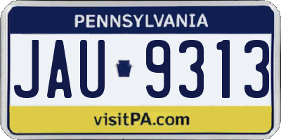 PA license plate JAU9313