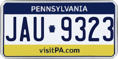 PA license plate JAU9323