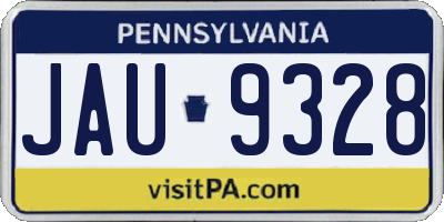 PA license plate JAU9328