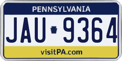 PA license plate JAU9364