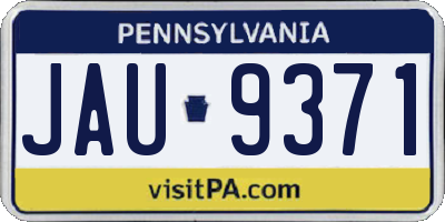PA license plate JAU9371