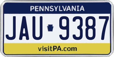 PA license plate JAU9387