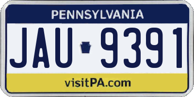 PA license plate JAU9391