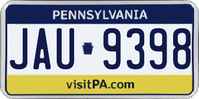 PA license plate JAU9398