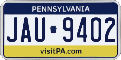 PA license plate JAU9402
