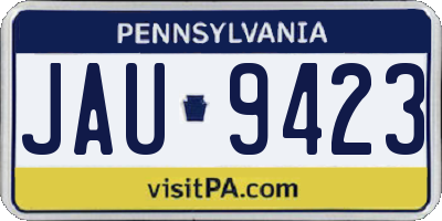 PA license plate JAU9423