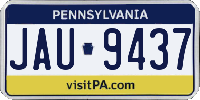 PA license plate JAU9437
