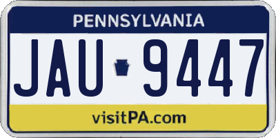 PA license plate JAU9447