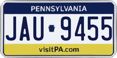 PA license plate JAU9455