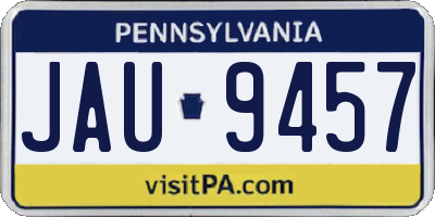 PA license plate JAU9457
