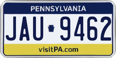 PA license plate JAU9462