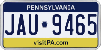 PA license plate JAU9465