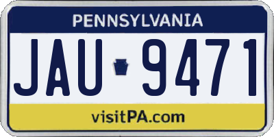 PA license plate JAU9471