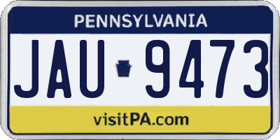 PA license plate JAU9473