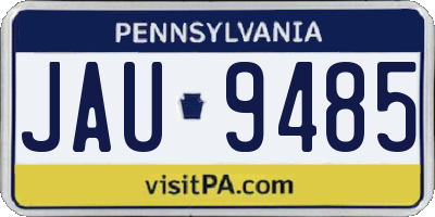 PA license plate JAU9485