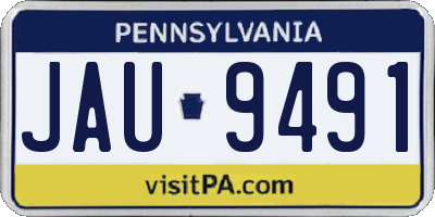 PA license plate JAU9491