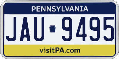 PA license plate JAU9495