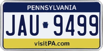 PA license plate JAU9499