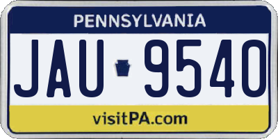 PA license plate JAU9540