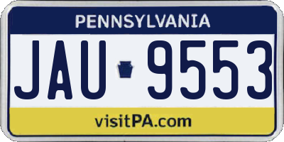 PA license plate JAU9553