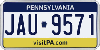 PA license plate JAU9571