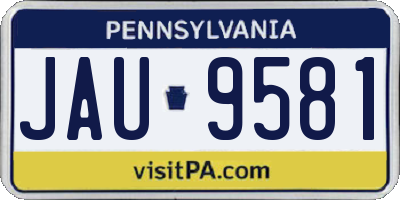 PA license plate JAU9581