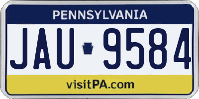 PA license plate JAU9584