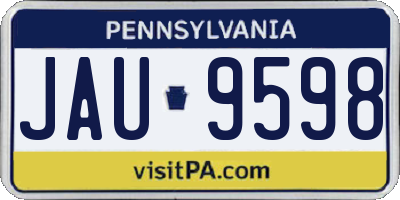PA license plate JAU9598