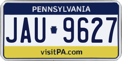 PA license plate JAU9627