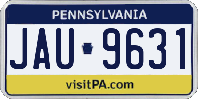 PA license plate JAU9631
