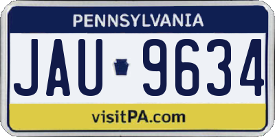 PA license plate JAU9634