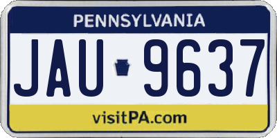 PA license plate JAU9637