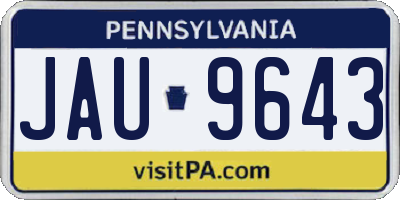PA license plate JAU9643