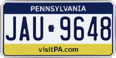 PA license plate JAU9648