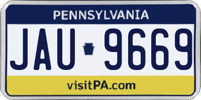 PA license plate JAU9669