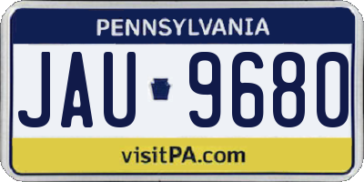 PA license plate JAU9680